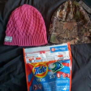 His and hers Snap-on beanie's